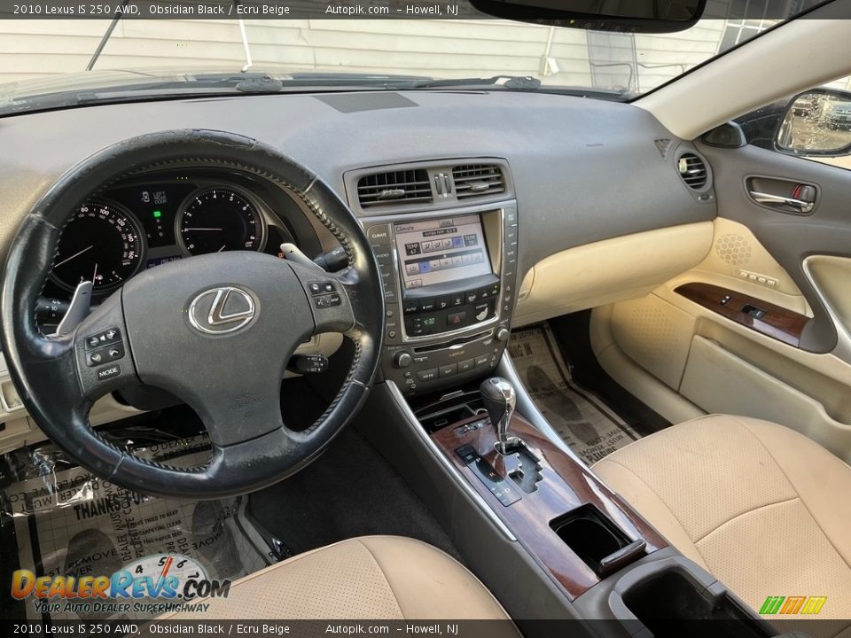 2010 Lexus IS 250 AWD Obsidian Black / Ecru Beige Photo #16