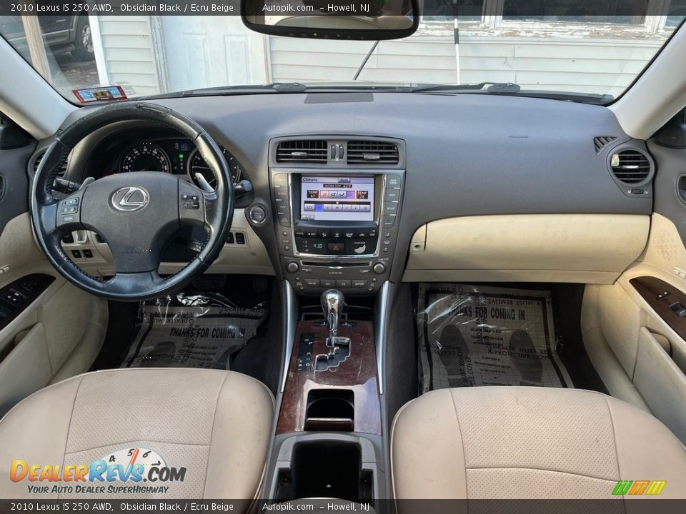 2010 Lexus IS 250 AWD Obsidian Black / Ecru Beige Photo #17