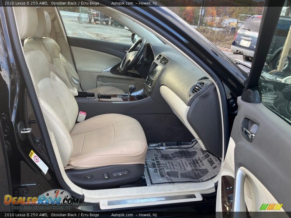 2010 Lexus IS 250 AWD Obsidian Black / Ecru Beige Photo #25