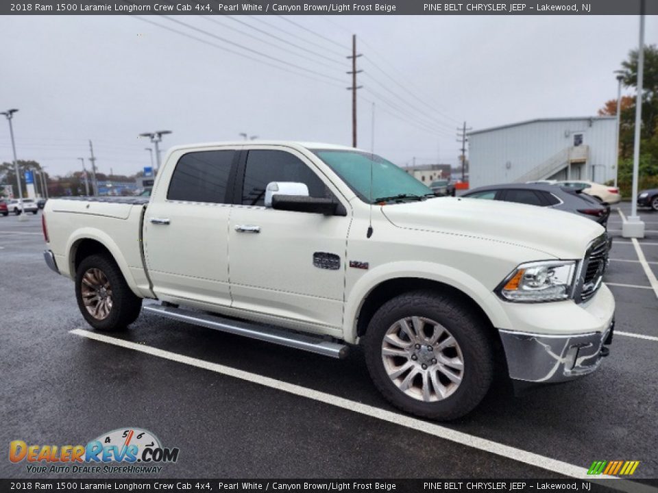 Pearl White 2018 Ram 1500 Laramie Longhorn Crew Cab 4x4 Photo #5