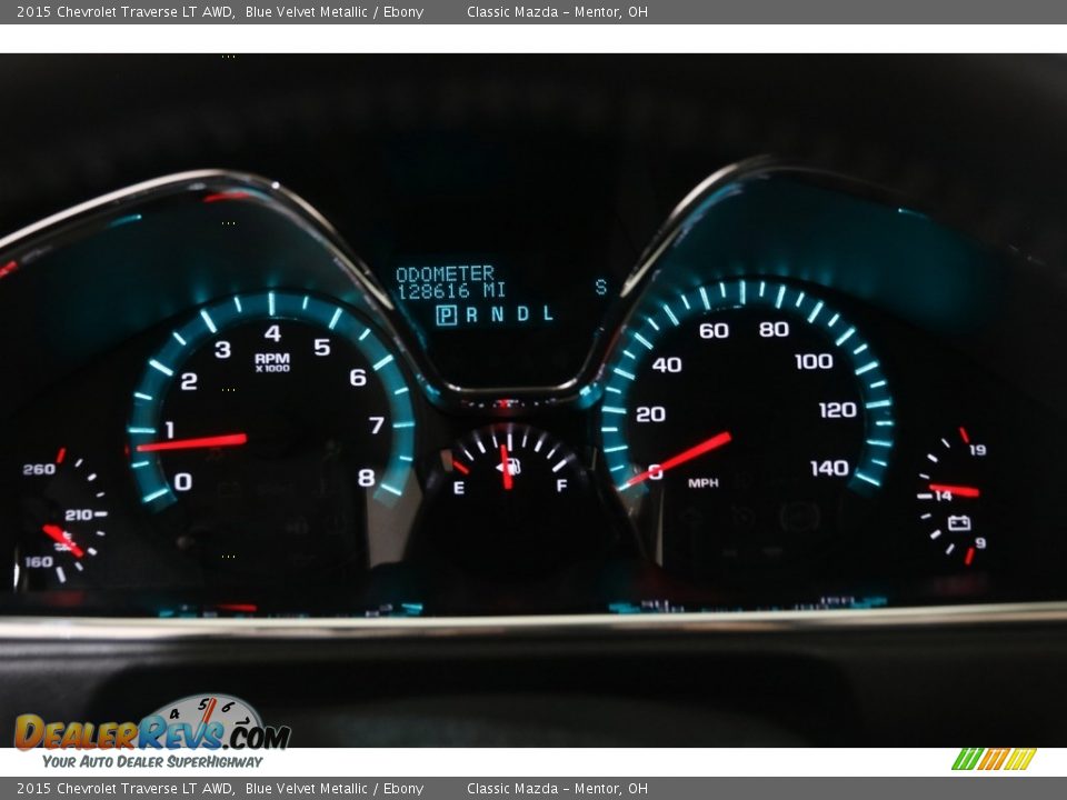 2015 Chevrolet Traverse LT AWD Blue Velvet Metallic / Ebony Photo #8