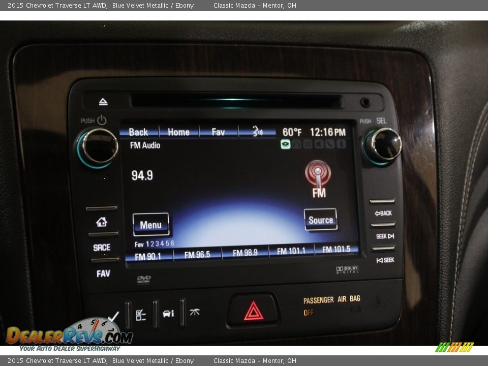 2015 Chevrolet Traverse LT AWD Blue Velvet Metallic / Ebony Photo #10