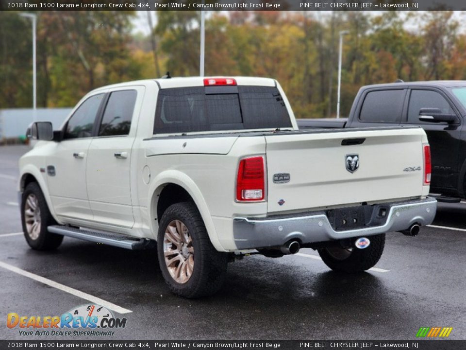 2018 Ram 1500 Laramie Longhorn Crew Cab 4x4 Pearl White / Canyon Brown/Light Frost Beige Photo #8