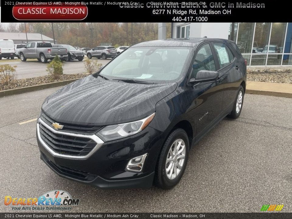 2021 Chevrolet Equinox LS AWD Midnight Blue Metallic / Medium Ash Gray Photo #1