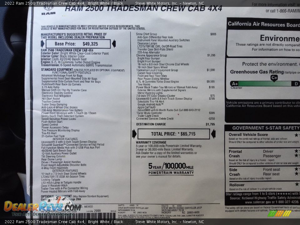 2022 Ram 2500 Tradesman Crew Cab 4x4 Bright White / Black Photo #26