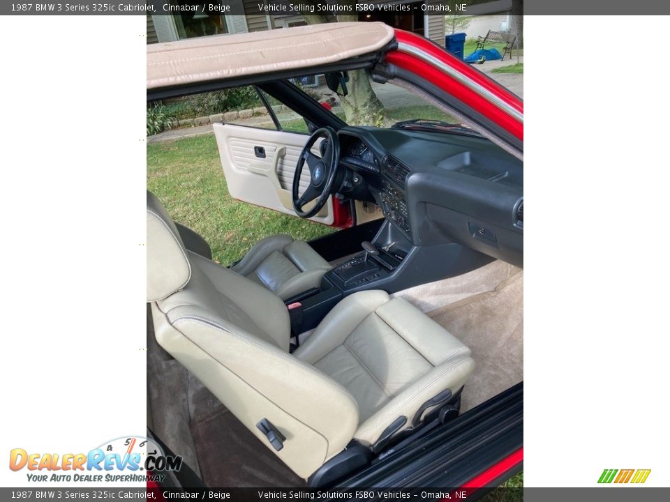 Beige Interior - 1987 BMW 3 Series 325ic Cabriolet Photo #6