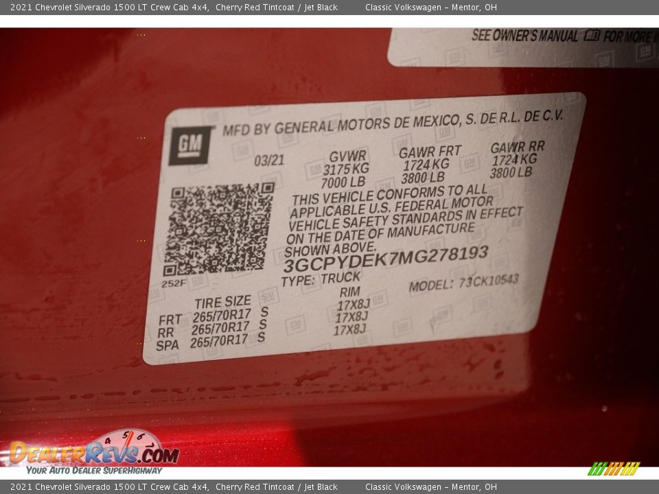 2021 Chevrolet Silverado 1500 LT Crew Cab 4x4 Cherry Red Tintcoat / Jet Black Photo #22