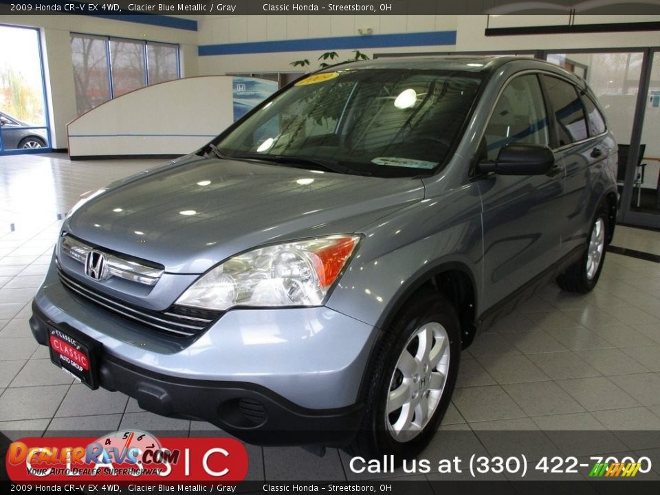 2009 Honda CR-V EX 4WD Glacier Blue Metallic / Gray Photo #1