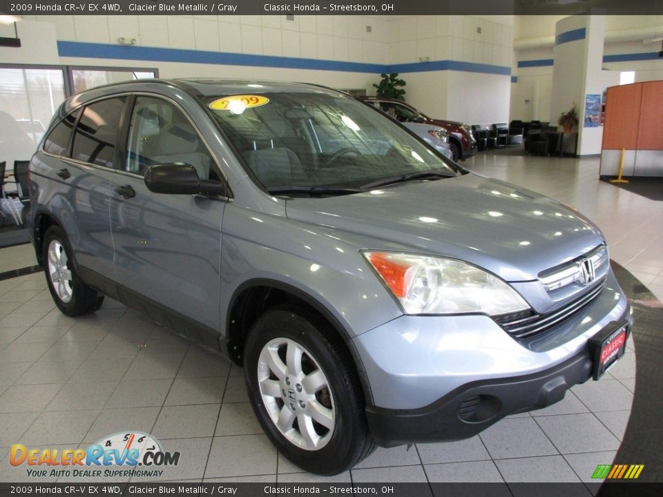 2009 Honda CR-V EX 4WD Glacier Blue Metallic / Gray Photo #3