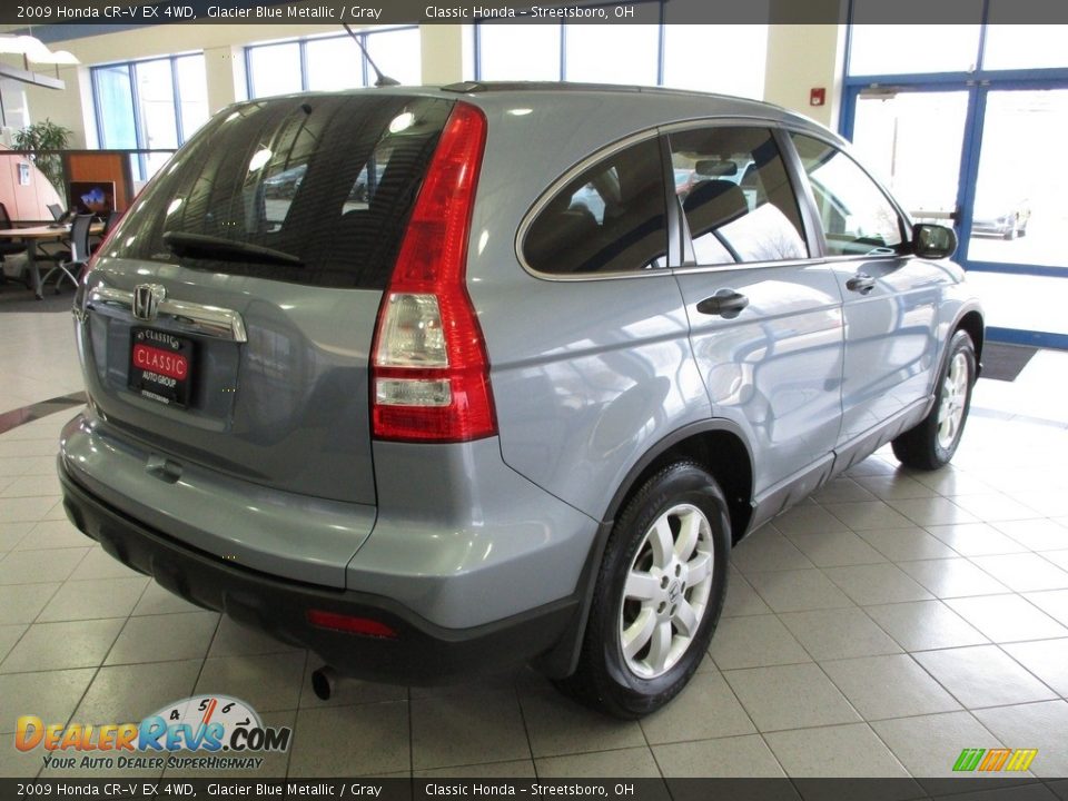 2009 Honda CR-V EX 4WD Glacier Blue Metallic / Gray Photo #7