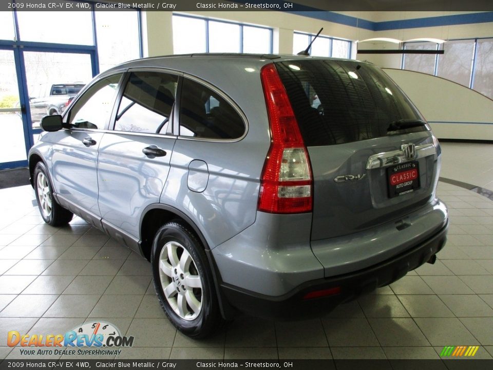 2009 Honda CR-V EX 4WD Glacier Blue Metallic / Gray Photo #9