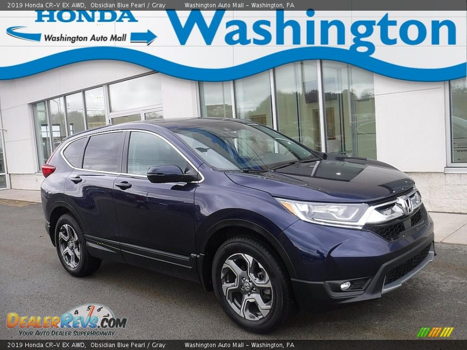 2019 Honda CR-V EX AWD Obsidian Blue Pearl / Gray Photo #1