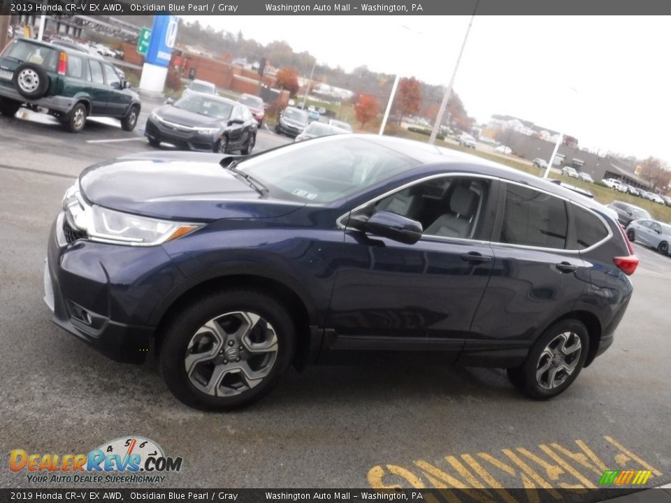 2019 Honda CR-V EX AWD Obsidian Blue Pearl / Gray Photo #7