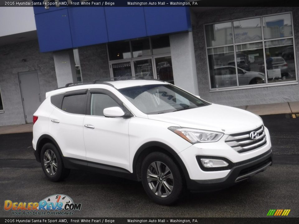 2016 Hyundai Santa Fe Sport AWD Frost White Pearl / Beige Photo #1