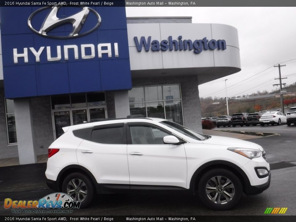 2016 Hyundai Santa Fe Sport AWD Frost White Pearl / Beige Photo #2