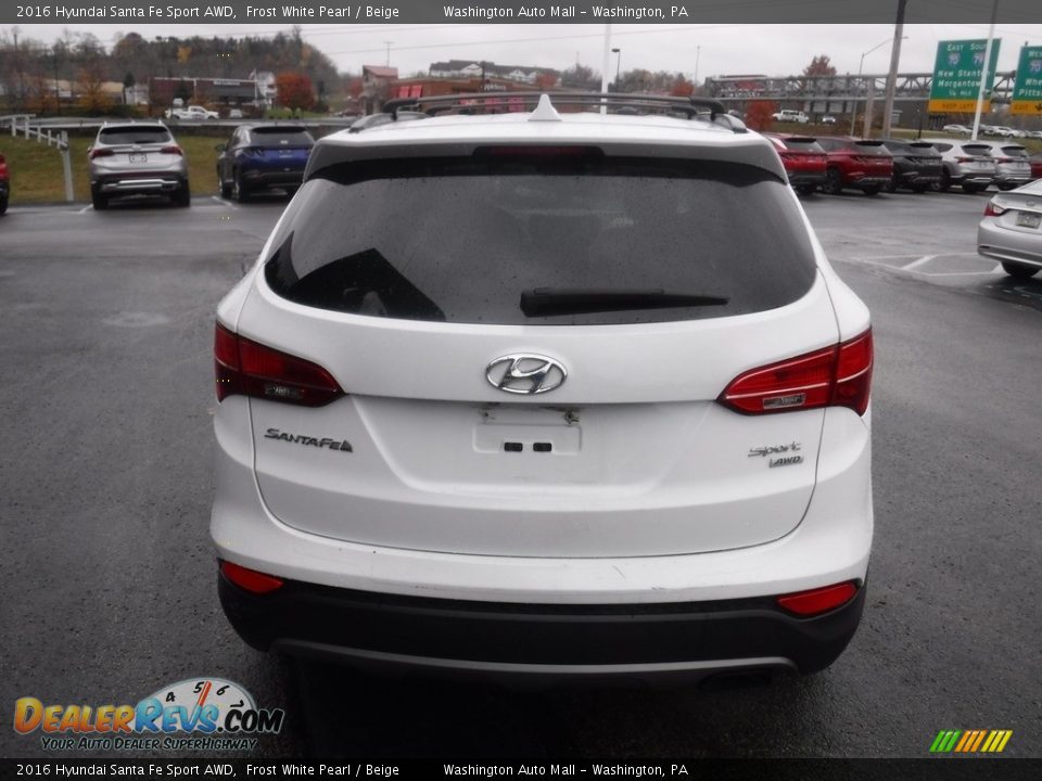 2016 Hyundai Santa Fe Sport AWD Frost White Pearl / Beige Photo #6