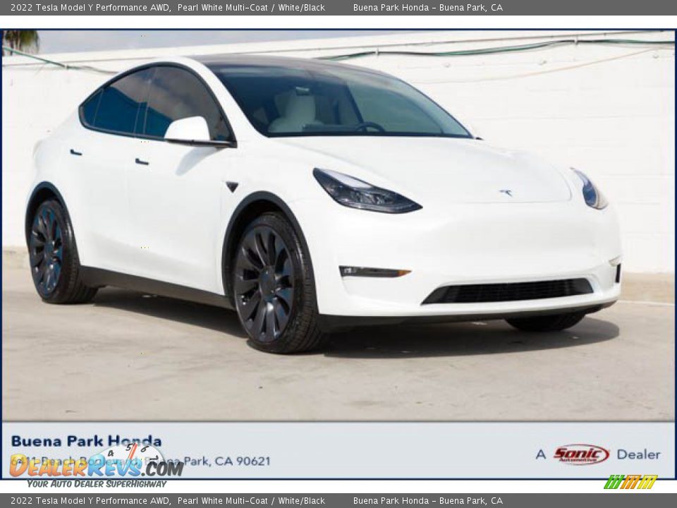 2022 Tesla Model Y Performance AWD Pearl White Multi-Coat / White/Black Photo #1