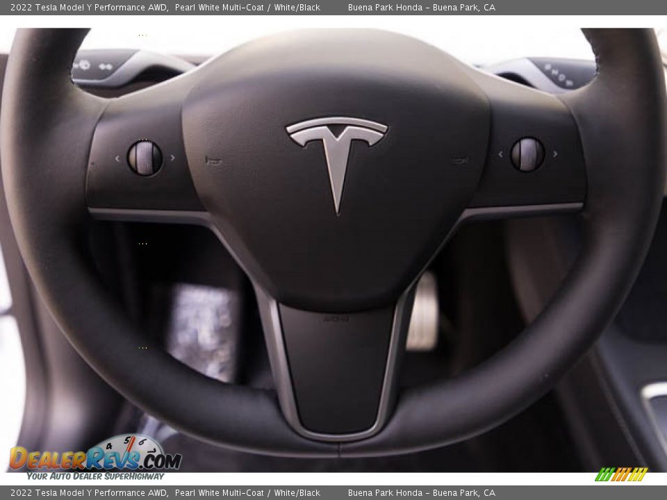 2022 Tesla Model Y Performance AWD Steering Wheel Photo #13