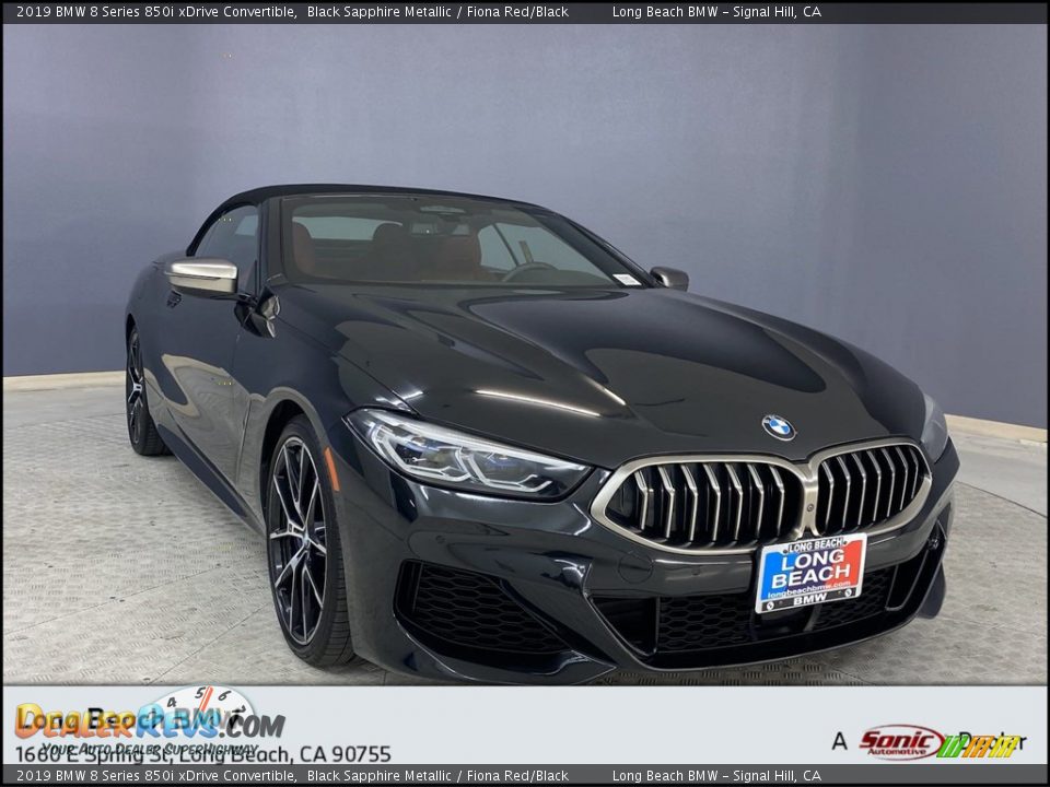 2019 BMW 8 Series 850i xDrive Convertible Black Sapphire Metallic / Fiona Red/Black Photo #1