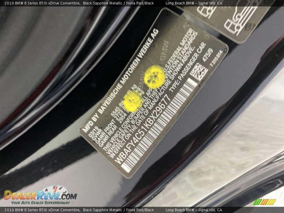 2019 BMW 8 Series 850i xDrive Convertible Black Sapphire Metallic / Fiona Red/Black Photo #34