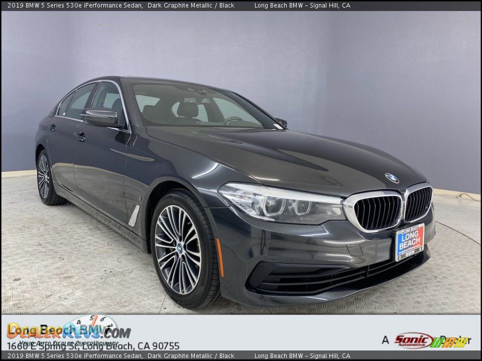 2019 BMW 5 Series 530e iPerformance Sedan Dark Graphite Metallic / Black Photo #1