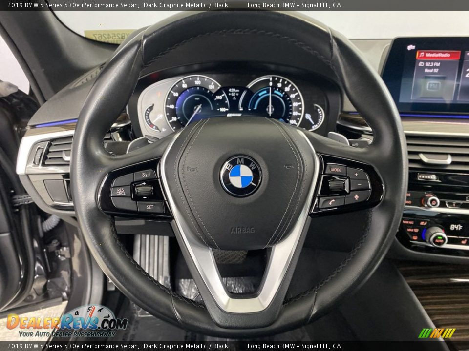 2019 BMW 5 Series 530e iPerformance Sedan Dark Graphite Metallic / Black Photo #17