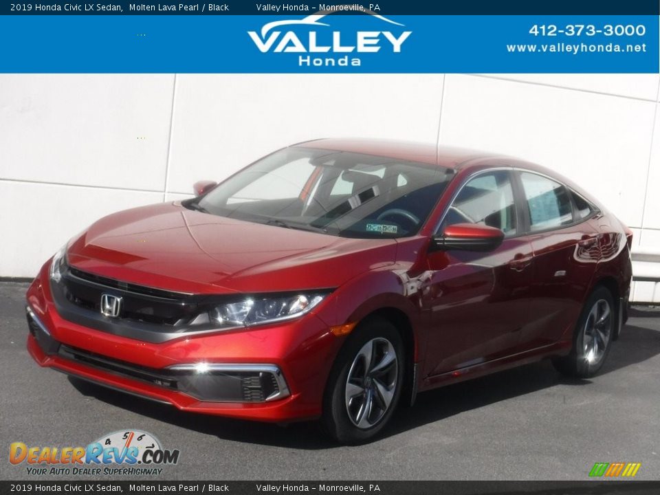 2019 Honda Civic LX Sedan Molten Lava Pearl / Black Photo #1