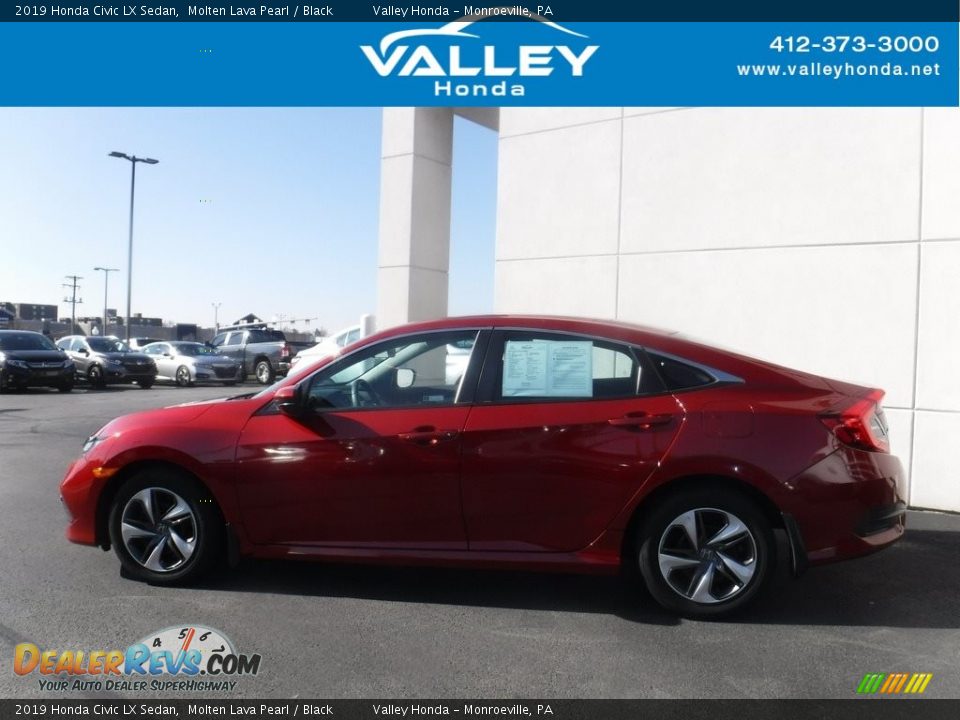 2019 Honda Civic LX Sedan Molten Lava Pearl / Black Photo #2