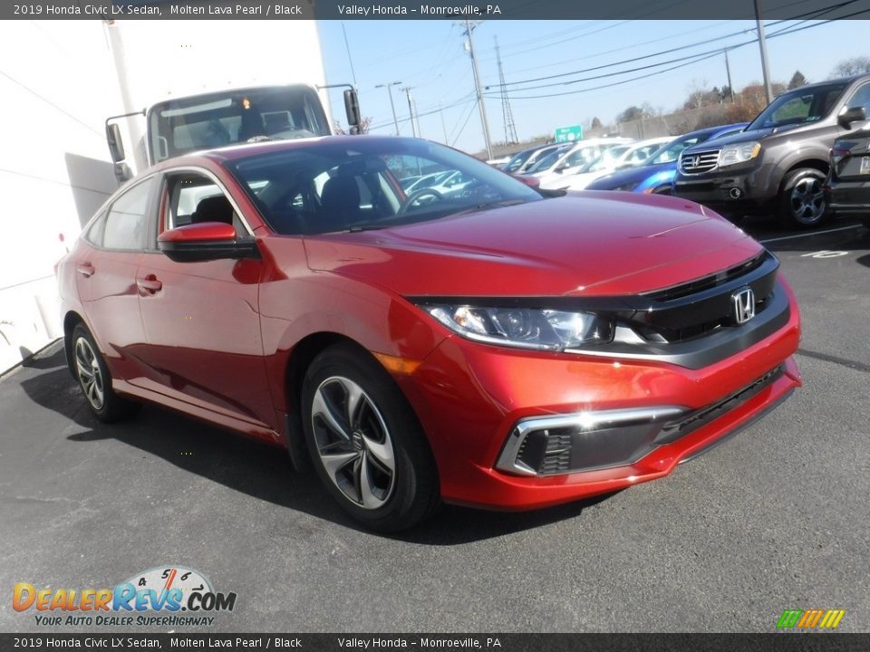2019 Honda Civic LX Sedan Molten Lava Pearl / Black Photo #5