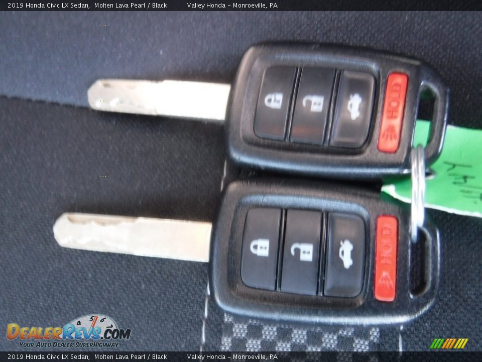 2019 Honda Civic LX Sedan Molten Lava Pearl / Black Photo #25