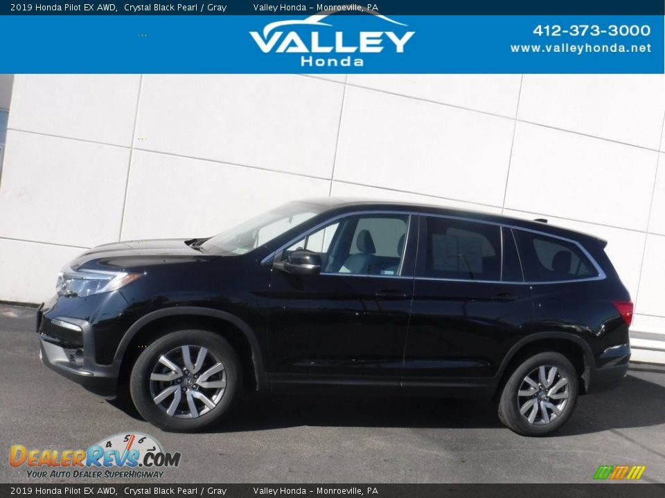 2019 Honda Pilot EX AWD Crystal Black Pearl / Gray Photo #2