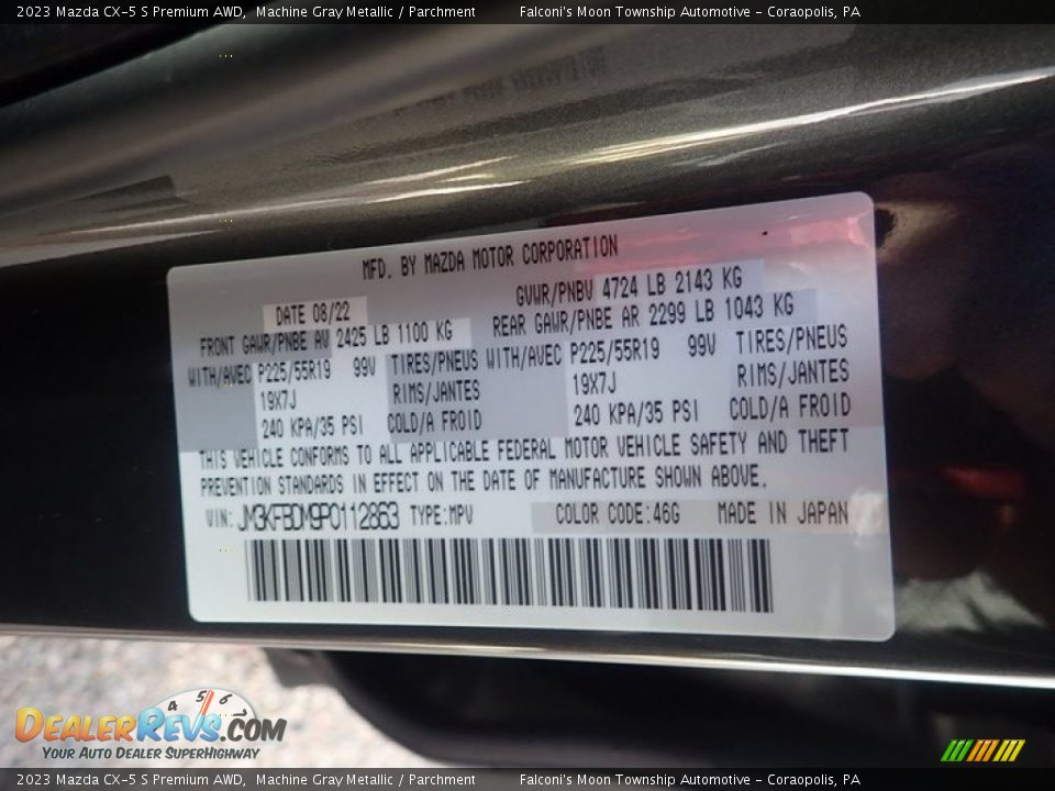 2023 Mazda CX-5 S Premium AWD Machine Gray Metallic / Parchment Photo #18