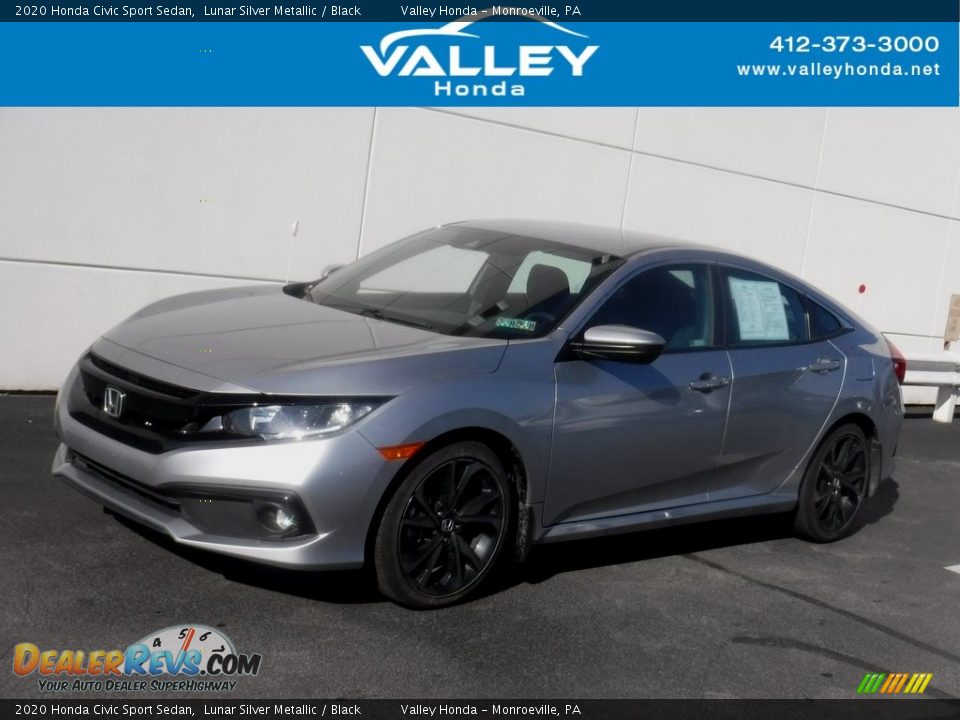 2020 Honda Civic Sport Sedan Lunar Silver Metallic / Black Photo #1