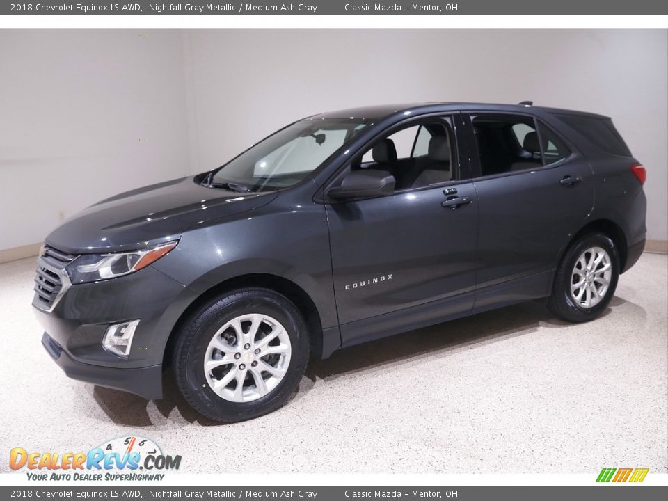 2018 Chevrolet Equinox LS AWD Nightfall Gray Metallic / Medium Ash Gray Photo #3
