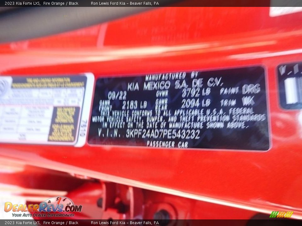 2023 Kia Forte LXS Fire Orange / Black Photo #20