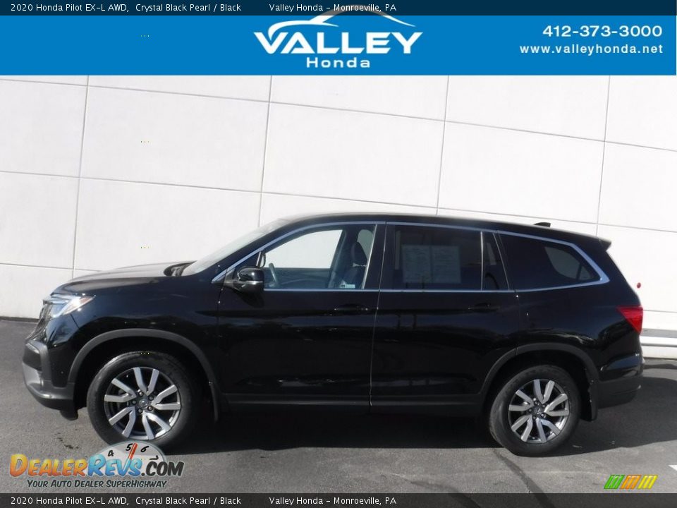 2020 Honda Pilot EX-L AWD Crystal Black Pearl / Black Photo #2