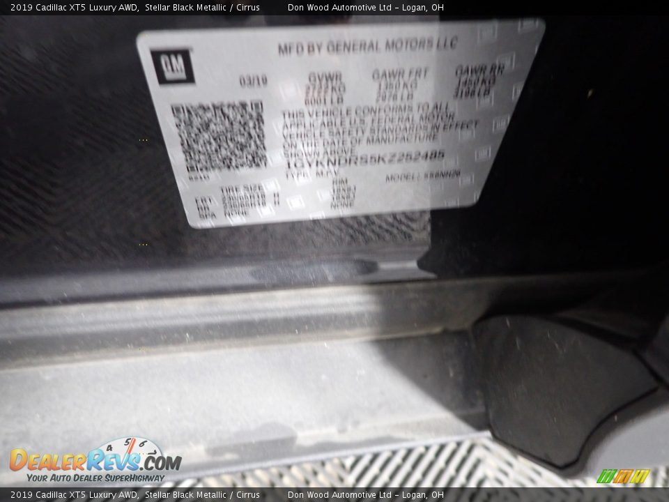 2019 Cadillac XT5 Luxury AWD Stellar Black Metallic / Cirrus Photo #33