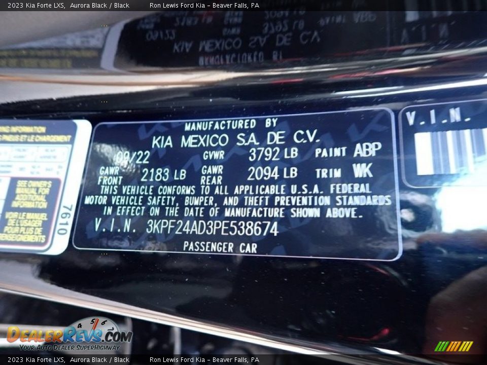 2023 Kia Forte LXS Aurora Black / Black Photo #20