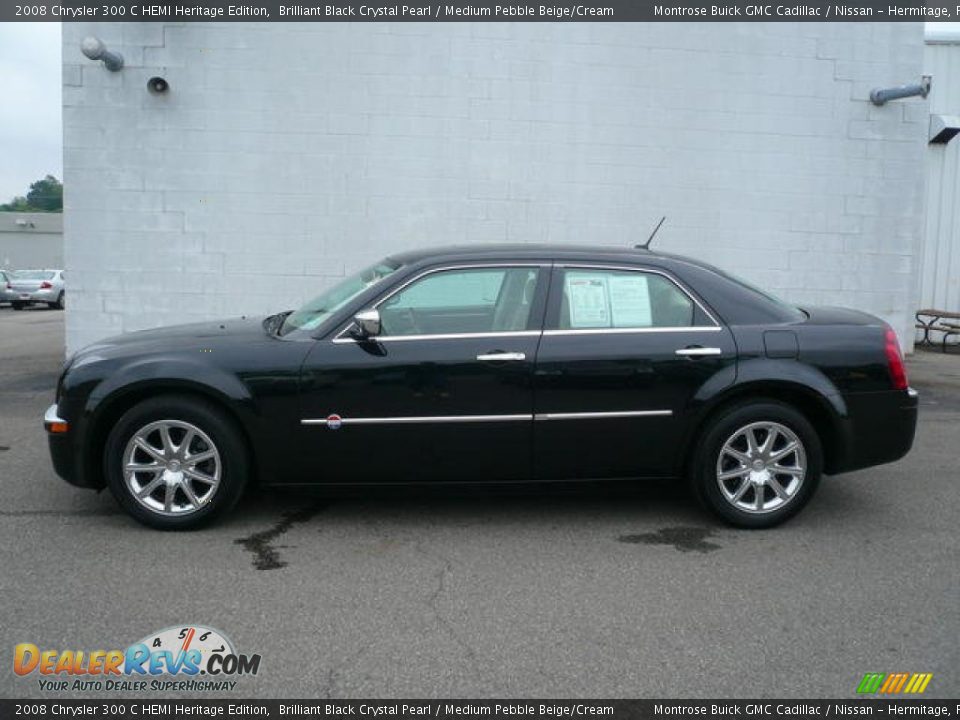 2008 Chrysler 300 C HEMI Heritage Edition Brilliant Black Crystal Pearl / Medium Pebble Beige/Cream Photo #3