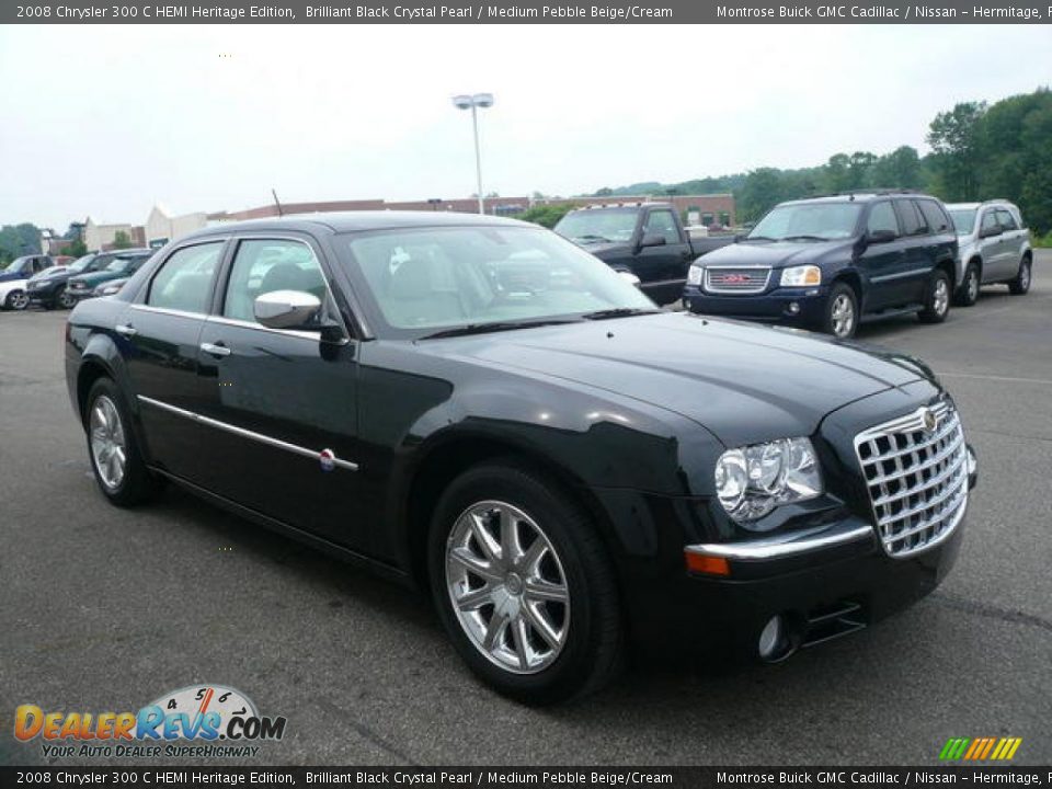 2008 Chrysler 300 C HEMI Heritage Edition Brilliant Black Crystal Pearl / Medium Pebble Beige/Cream Photo #4