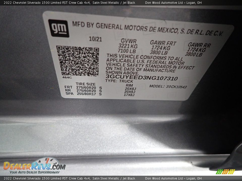 2022 Chevrolet Silverado 1500 Limited RST Crew Cab 4x4 Satin Steel Metallic / Jet Black Photo #35
