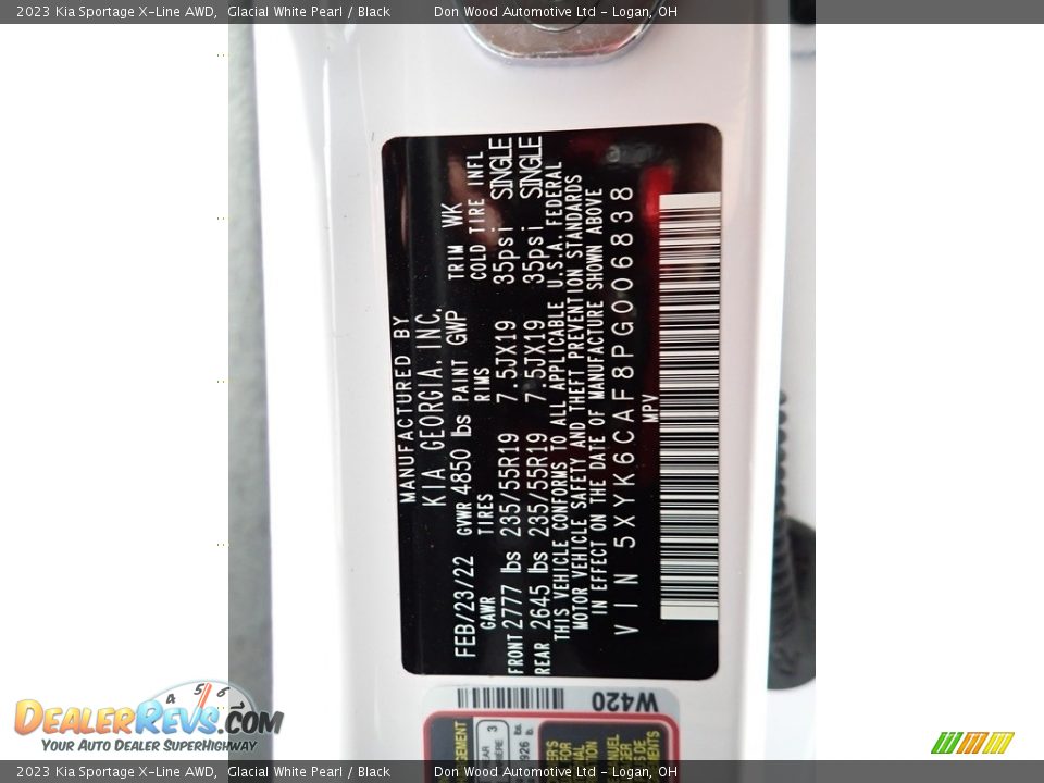 2023 Kia Sportage X-Line AWD Glacial White Pearl / Black Photo #35