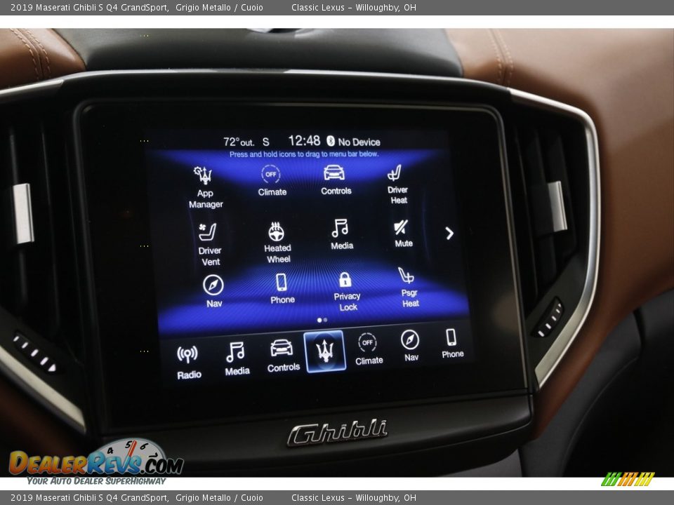 Controls of 2019 Maserati Ghibli S Q4 GrandSport Photo #12