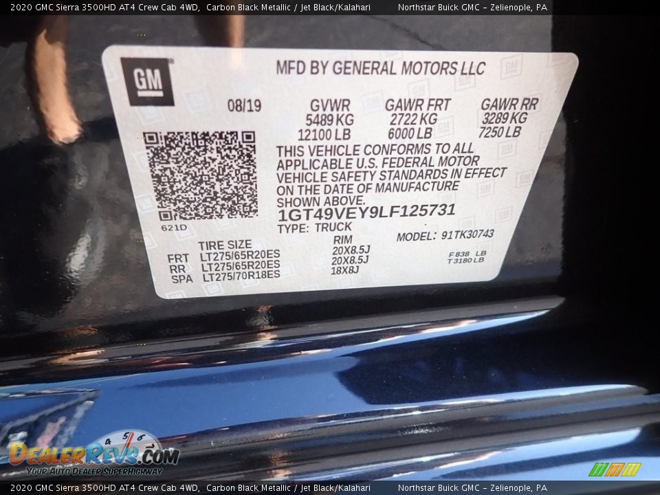 2020 GMC Sierra 3500HD AT4 Crew Cab 4WD Carbon Black Metallic / Jet Black/Kalahari Photo #30
