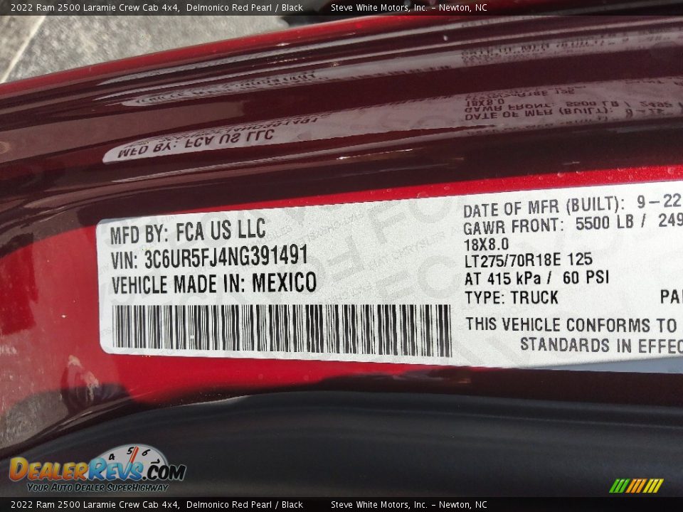 2022 Ram 2500 Laramie Crew Cab 4x4 Delmonico Red Pearl / Black Photo #34