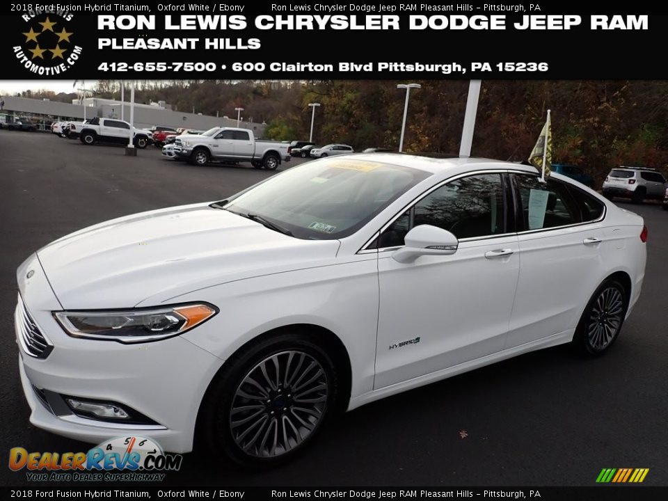 2018 Ford Fusion Hybrid Titanium Oxford White / Ebony Photo #1