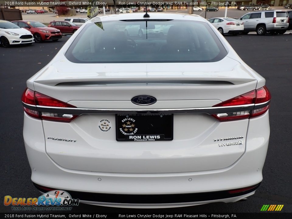 2018 Ford Fusion Hybrid Titanium Oxford White / Ebony Photo #4