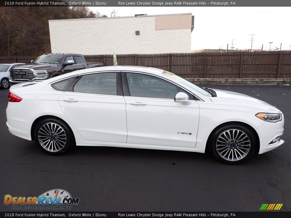 2018 Ford Fusion Hybrid Titanium Oxford White / Ebony Photo #7