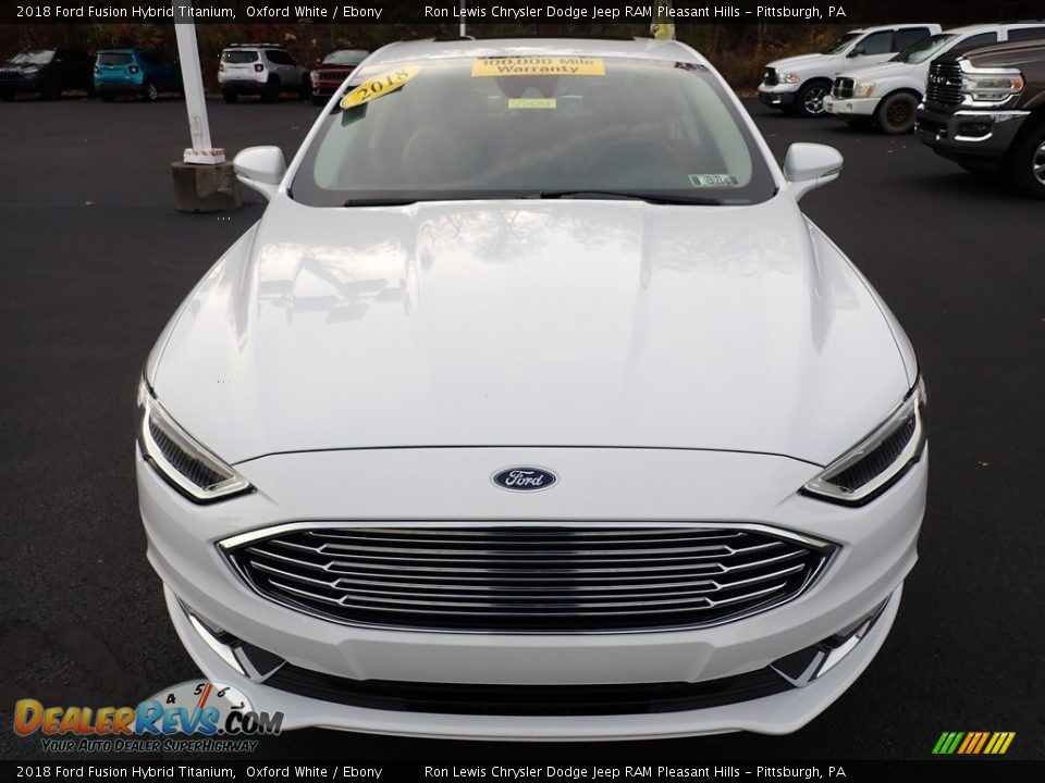 2018 Ford Fusion Hybrid Titanium Oxford White / Ebony Photo #9
