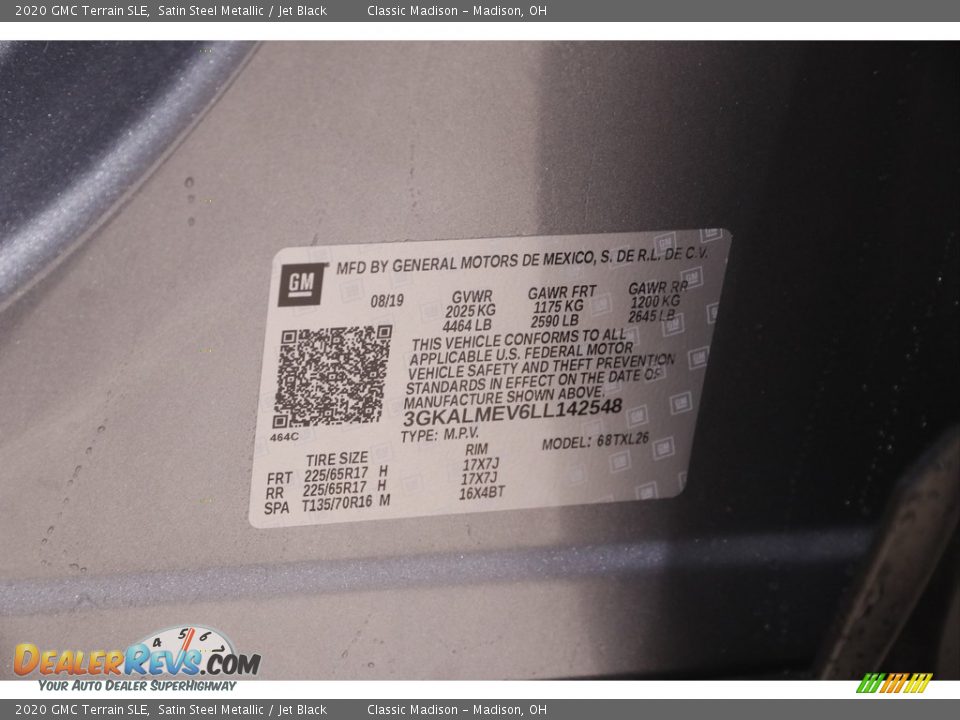 2020 GMC Terrain SLE Satin Steel Metallic / Jet Black Photo #21
